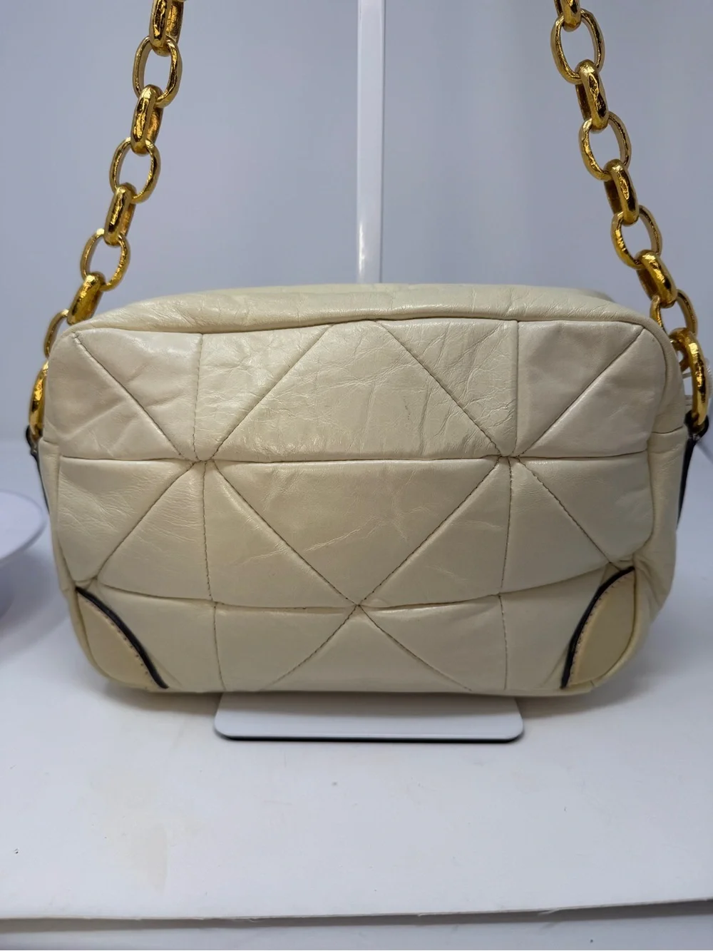 Marc Jacobs Quilted Leather Raquel Ivory Shoulder Bag Spring 2007 collection